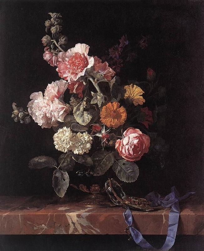 Willem van Vase of Flowers with Watch France oil painting art